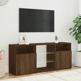 TV Cabinet with LED Lights Brown Oak 120x30x50 cm 815716