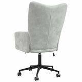 Relaxing Chair with Wheels Light Grey Velvet 42022459