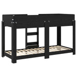 Bunk Bed for Kids Black Oak 75 x 190 cm Engineered Wood 3410540