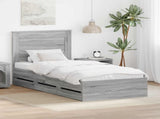 Bed Frame with Drawer Grey Sonoma 90 x 190 cm Engineer Wood 3410208