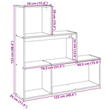 ZNTS Room Divider Bookcase 3-Tier Sonoma Oak 123x29x123 cm Engineered Wood 857987