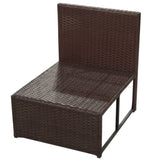 8 Piece Garden Lounge Set with Cushions Poly Rattan Brown 42992