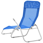 ZNTS Folding Sun Loungers 2 pcs Textilene Blue 44337