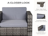 Single Seater Rattan Chair Sofa with 10 cm Thick Padded Cushion, All-Weather PE Wicker Weave Garden T3398P325298