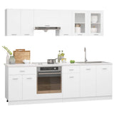 8 Piece Kitchen Cabinet Set Lyon White Engineered Wood 3067647
