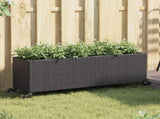 Garden Planters with Wheels 2 pcs Black 107x32x38 cm Poly Rattan 3210525