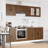 8 Piece Kitchen Cabinet Set Kalmar Brown Oak Engineered Wood 3314828