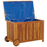 Garden Storage Box with Wheels 90x50x58 cm Solid Wood Acacia 319711