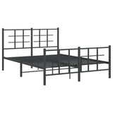 Metal Bed Frame without Mattress with Footboard Black 140x200cm 355580