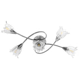 289236 Ceiling Lamp with Transparent Glass Shades for 5 E14 Bulbs Tulip
