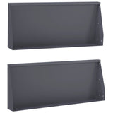 Retaining Wall 2 pcs 100 x 12 x 30 cm Steel Anthracite 8015138