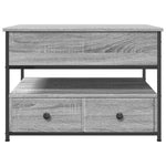 ZNTS Coffee Table Grey Sonoma 70x50x50 cm Engineered Wood and Metal 845384