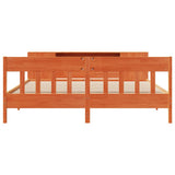 Bookcase Bed without Mattress Wax Brown 180x200 cm Super King Solid Wood Pine 3323175