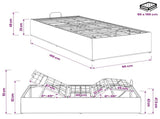 Electric Adjustable Bed Frame Grey 190 x 90 x 33.5 cm Steel 42037331