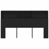 Headboard Cabinet Black Oak 180 x 19 x 103.5 cm Engineered Wood 862754