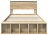 Bed Frame with Shelf Sonoma Oak 90 x 200 cm Engineered Wood 3408412