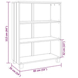 Book Cabinet HAMAR Dark Grey 85x35x112 cm Solid Wood Pine 340486