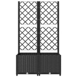 Garden Planter with Trellis Black 80x40x136 cm PP 318271