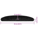 Stair Mats 30 pcs 65x21x4 cm Black Half Round Large 3365813