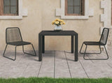 Dining Set Black PVC Rattan, Steel, Aluminium, WPC Lightweight 3060118