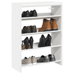 ZNTS Shoe Rack White 60x25x81 cm Engineered Wood 859878