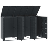 Wheelie Bin Storage for 3 Bins Anthracite 207x79x117 cm Steel 3279983