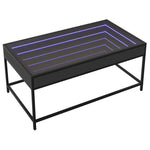 ZNTS Coffee Table with Infinity LED Black 90x50x41 cm 847687