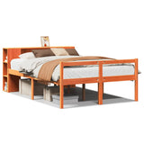 Bookcase Bed without Mattress Wax Brown 135x190 cm Double Solid Wood 3321980