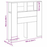 Headboard Cabinet with Shelf Black Oak Engineered Wood 862756