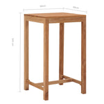 ZNTS Garden Bar Table 60x60x105 cm Solid Teak Wood 287235