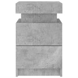 ZNTS Bedside Cabinet with LED Lights Concrete Grey 35x39x55 cm 836755