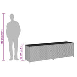Garden Storage Box Poly Rattan 200x50x60 cm Black 46474