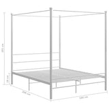 Bed Frame with Canopy without Mattress White 160x200 cm Metal 325064