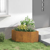 Corner Planter Rusty 60 x 60 x 35 cm Weathering steel 883646