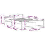 Bed Frame without Mattress Solid Wood 140x200 cm 815044