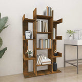 Book Cabinet Smoked Oak 86x25.5x140 cm Engineered Wood 816002