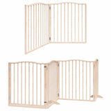 Dog Gate with Door Foldable 6 Panels 480 cm Poplar Wood 3155613