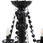 Chandelier with Beads Black 8 x E14 Bulbs 281605