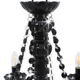 Chandelier with Beads Black 8 x E14 Bulbs 281605