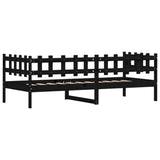 Day Bed without Mattress Black 90x190 cm Single Solid Wood Pine 840384