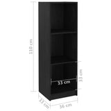 Book Cabinet/Room Divider Black 36x33x110 cm Solid Pinewood 809940