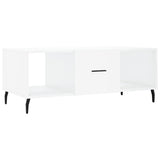 ZNTS Coffee Table High Gloss White 102x50x40 cm Engineered Wood 829318