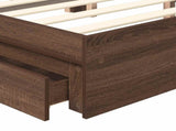 Storage Bed with Drawer Brown Oak 200 x 200 cm Engineered Wood 3412657