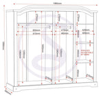 ZNTS Corona 4 Door Wardrobe 100-101-024