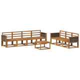 Outdoor Sofa Set 7 pcs Natural Solid Acacia Wood 3385045