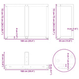 ZNTS Dining Table Legs T-Shaped 2 pcs White 100x35x cm Steel 4013069