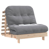 Futon Sofa Bed with Mattress 80x206x11 cm Solid Wood Pine 846756