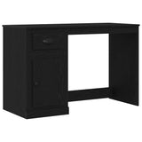 Desk with Drawer Black Oak 50 x 115 x 75 cm Engineered Wood 862824
