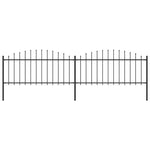 ZNTS Garden Fence with Spear Top Steel x3.4 m Black 277704