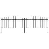 ZNTS Garden Fence with Spear Top Steel x3.4 m Black 277704